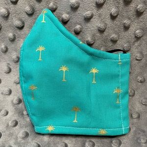 Women’s or Teen fabric face mask Teal Palm Trees